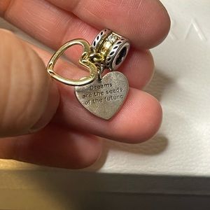 Sterling Silver and Gold Heart with Quote Pandora Charm